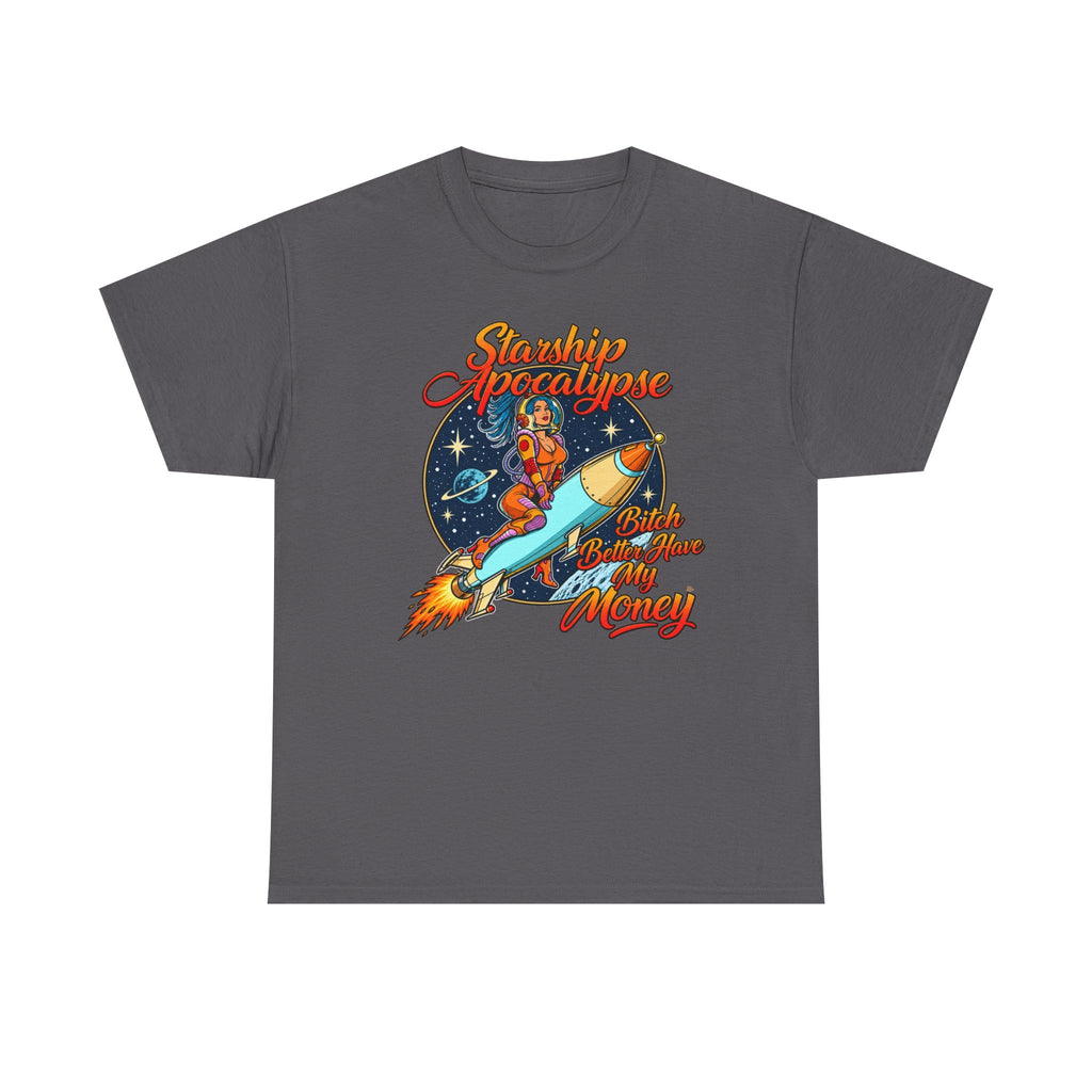Apocalypse Rocket Tee — 'Sparkling Apocalypse' Retro Space Graphic T‑Shirt