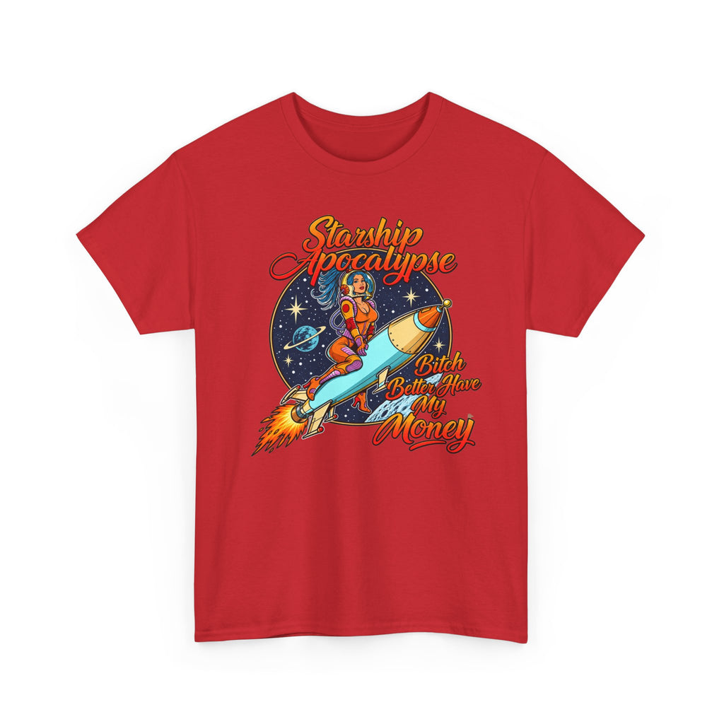 Apocalypse Rocket Tee — 'Sparkling Apocalypse' Retro Space Graphic T‑Shirt