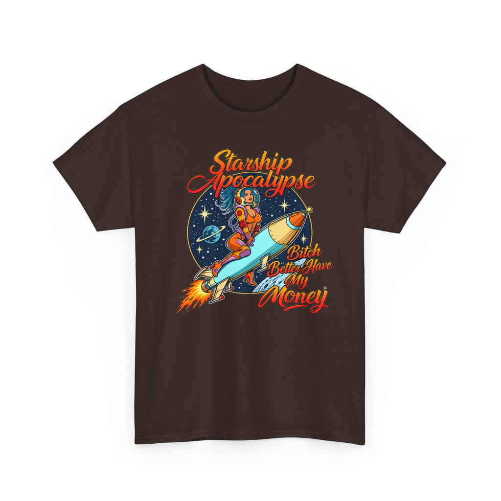 Apocalypse Rocket Tee — 'Sparkling Apocalypse' Retro Space Graphic T‑Shirt